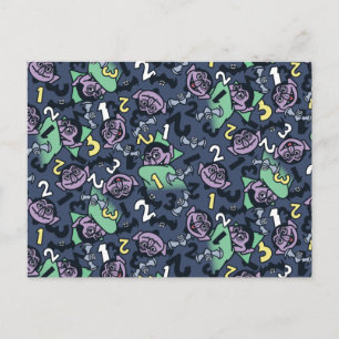 Sesame Sesame Count von Count Doodle Pattern Postcard