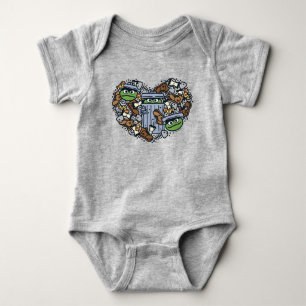 Sesame Sesame Oscar the Grouch Doodle Heart Baby Bodysuit