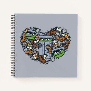 Sesame Sesame   Oscar the Grouch Doodle Heart Notebook
