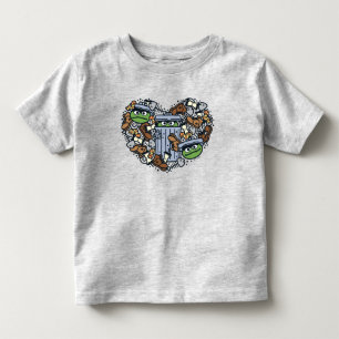 Sesame Sesame Oscar the Grouch Doodle Heart Toddler T-shirt