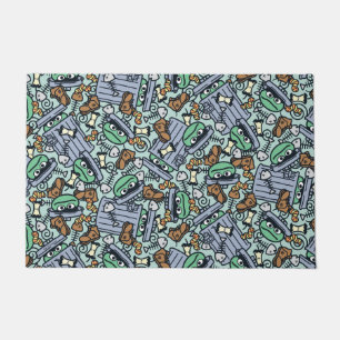 Sesame Sesame Oscar the Grouch Pattern Doormat