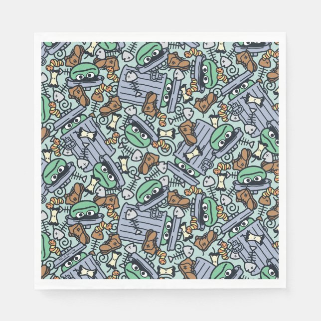 Sesame Sesame | Oscar the Grouch Pattern Napkin (Front)