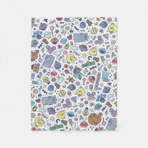 Sesame Sesame   Sesame Pals Doodle Pattern Fleece Blanket
