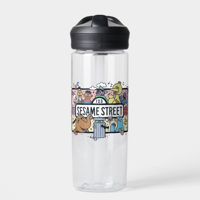 Sesame Sesame | Sesame Pals Doodle Sign Water Bottle (Front)