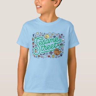 Sesame Sesame   Sesame Street Green Doodle Script T-Shirt