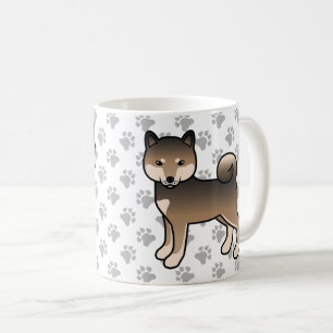 Sesame Shiba Inu Cute Cartoon Dog & Paws Coffee Mug