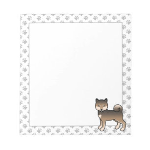Sesame Shiba Inu Cute Cartoon Dog & Paws Notepad