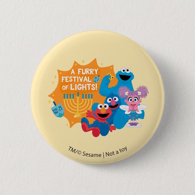 Sesame Street | A Furry Festival of Lights! 2 Inch Round Button (Front)
