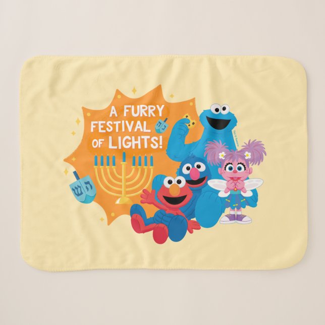 Sesame Street | A Furry Festival of Lights! Sherpa Blanket (Front (Horizontal))