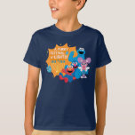 Sesame Street | A Furry Festival of Lights! T-Shirt<br><div class="desc">Celebrate Hanukkah with your favourite Sesame Street friends in this delightful “A Furry Festival of Lights!” design! Featuring Cookie Monster, Elmo, Grover, and Abby Cadabby, this festive illustration captures the joy and warmth of the holiday season. Surrounded by a glowing menorah, playful dreidels, and cheerful smiles, this design is perfect...</div>