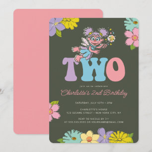 Sesame Street Abby   Floral 2nd Birthday  Invitation