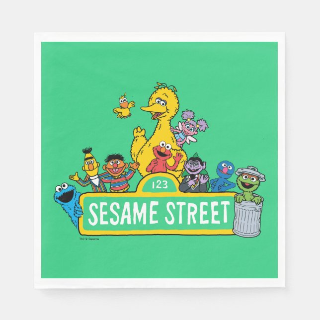 Sesame Street | All Around the Sesame Street Sign Napkin (Front)