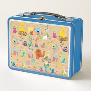 Sesame Street Apartment Windows Pattern Metal Lunch Box