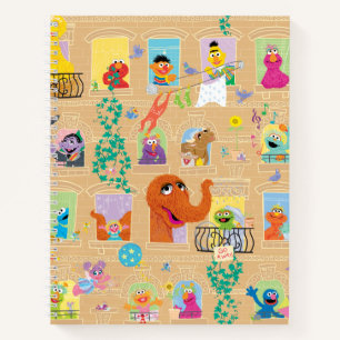 Sesame Street Apartment Windows Pattern Notebook