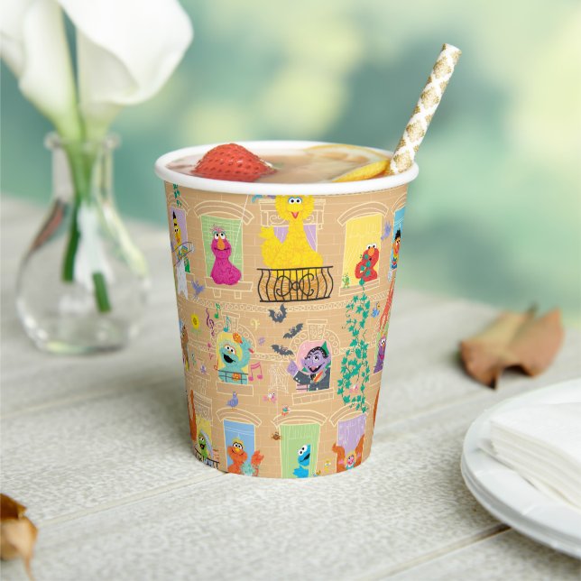 Sesame Street Apartment Windows Pattern Paper Cups (Insitu)