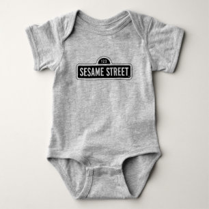 Sesame Street B&W Logo Baby Bodysuit