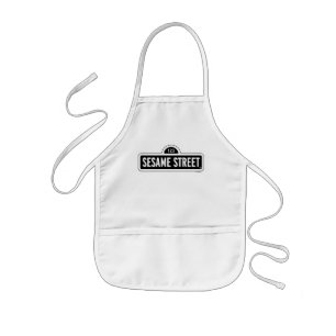 Sesame Street B&W Logo Kids Apron