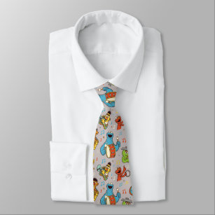 Sesame Street Band Grey Pattern Tie
