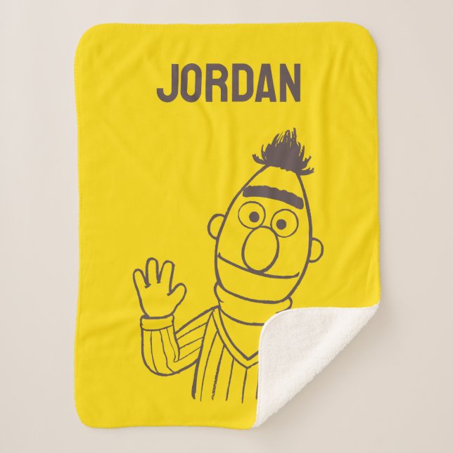 Sesame Street | Bert Bright | Add Your Name Sherpa Blanket (Front)