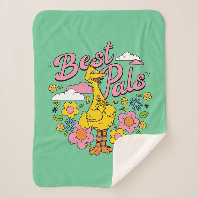 Sesame Street | Best Yellow Bird Pals Sherpa Blanket (Front)