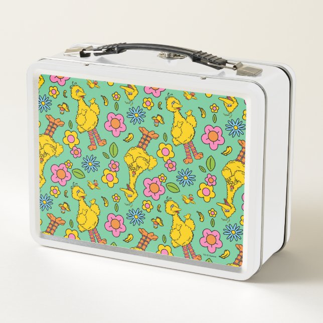 Sesame Street | Big Bird & Little Bird Pattern Metal Lunch Box (Back)
