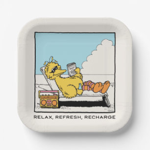 Sesame Street Big Bird Relax Refresh Recharge Paper Plate