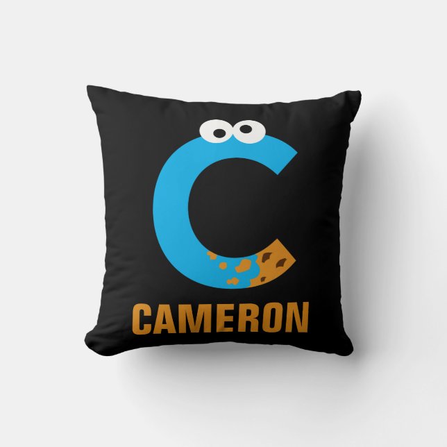 Sesame Street | C is for Cookie Monster Throw Pillow (Front)