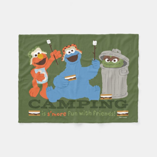 Sesame Street | Camping Is S'more Fun With Friends Fleece Blanket (Front (Horizontal))