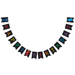 Sesame Street Chalkboard Birthday Bunting Flags