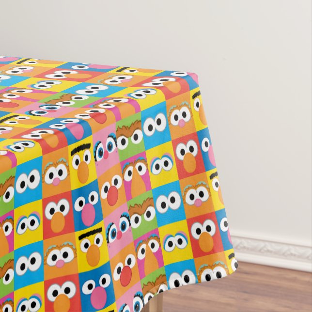Sesame Street Character Eyes Pattern Tablecloth (In Situ)