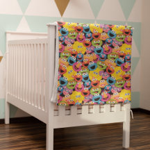 Sesame Street Character Faces Pattern