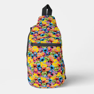 Sesame Street Character Faces Pattern Sling Bag