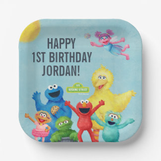 Sesame Street Character Illustration Paper Plate