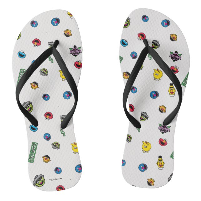 Sesame Street Character Pattern Flip Flops (Footbed)
