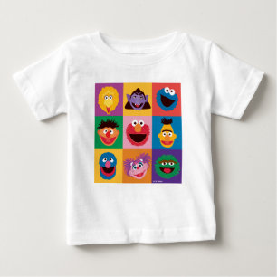Sesame Street Characters   Colorblock Grid Baby T-Shirt