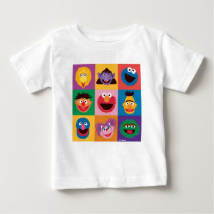 Sesame Street Characters   Colorblock Grid Baby T-Shirt