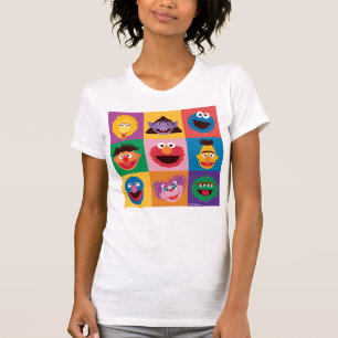 Sesame Street Characters Colorblock Grid T-Shirt