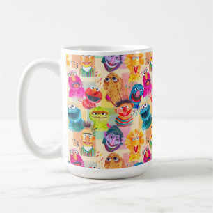 Sesame Street Characters   Colourful Pattern Coffee Mug