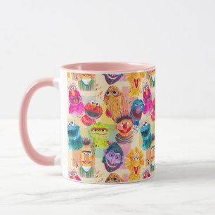 Sesame Street Characters   Colourful Pattern Mug