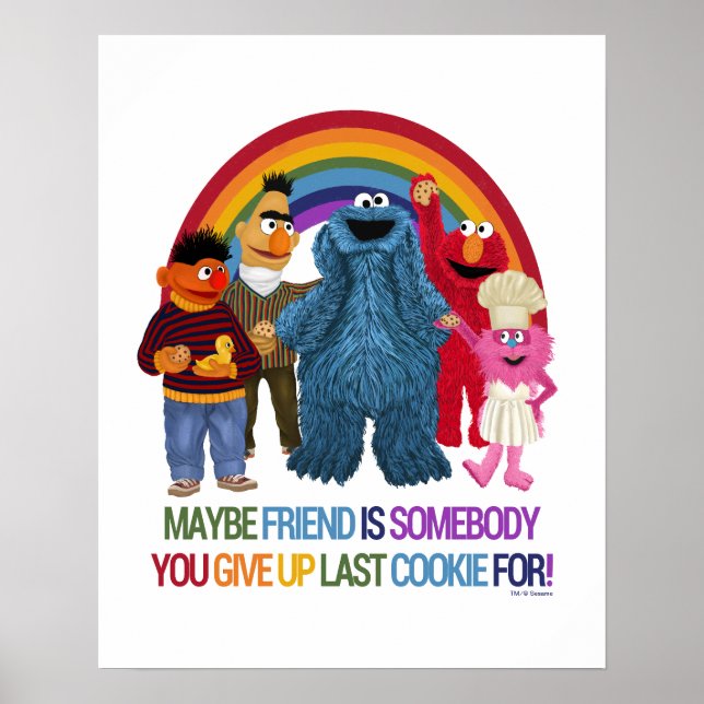 Sesame Street Characters | Friends Quote Poster (Front)