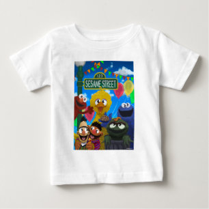 Sesame Street Characters   Party Scene Baby T-Shirt