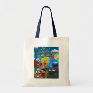 Sesame Street Characters   Party Scene Tote Bag
