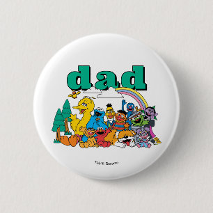 Sesame Street Characters & Street Sign Birthday 2 Inch Round Button