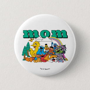 Sesame Street Characters & Street Sign Birthday 2 Inch Round Button