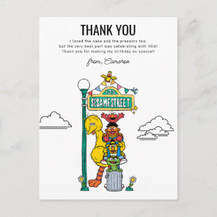 Sesame Street Characters & Street Sign Thank You Postcard
