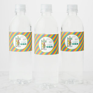 Sesame Street Characters & Street Sign Water Bottl Water Bottle Label