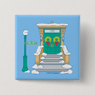 Sesame Street   Christmas Doorstep 2 Inch Square Button