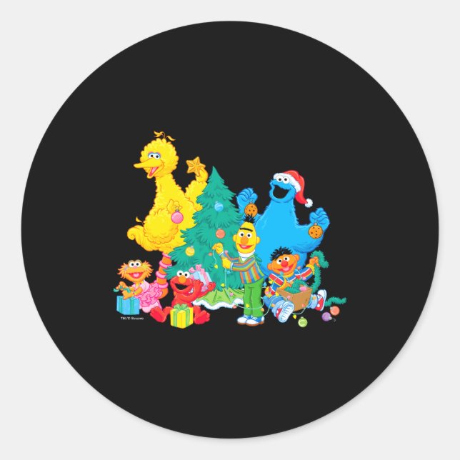 Sesame Street Christmas Pals  Classic Round Sticker (Front)