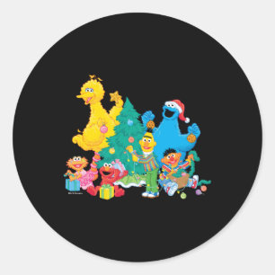 Sesame Street Christmas Pals  Classic Round Sticker