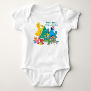 Sesame Street   Christmas Pals First Christmas Baby Bodysuit